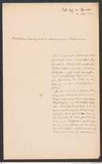 k.k. naturhistorisches Hofmuseum, Intendanzakten 1885-1896 (Hauer), Aktenzahl Z.262/1888, Seite 1